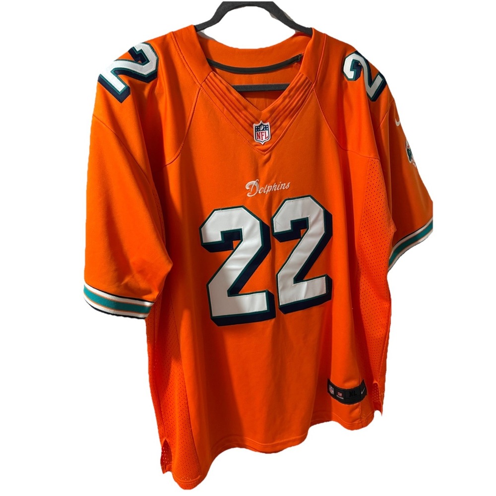 NFL Nike Miami Dolphins Bush 22 On Field Players Stitched Orange Jersey XL